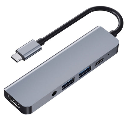 2008N 5 In 1 USB 3.0 x2 + HDMI + PD + 3.5mm Port Multi-function Intelligent Type-C / USB-C HUB Docking Station - USB HUB by PMC Jewellery | Online Shopping South Africa | PMC Jewellery | Buy Now Pay Later Mobicred