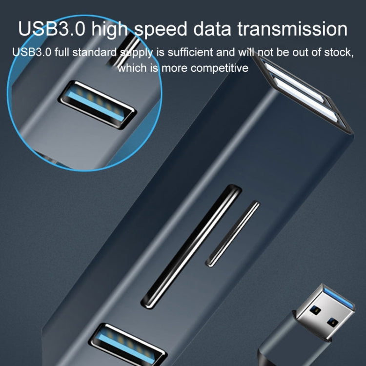 15101 5 in 1 USB3.0 to 3 x USB + SD / TF Card Reader HUB Adapter (Silver) - USB 3.0 HUB by PMC TechLife | Online Shopping South Africa | PMC TechLife | Buy Now Pay Later Mobicred