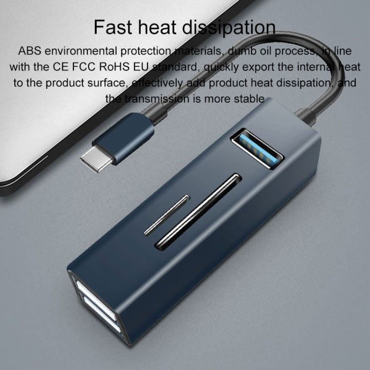 15101 5 in 1 USB3.0 to 3 x USB + SD / TF Card Reader HUB Adapter (Silver) - USB 3.0 HUB by PMC TechLife | Online Shopping South Africa | PMC TechLife | Buy Now Pay Later Mobicred