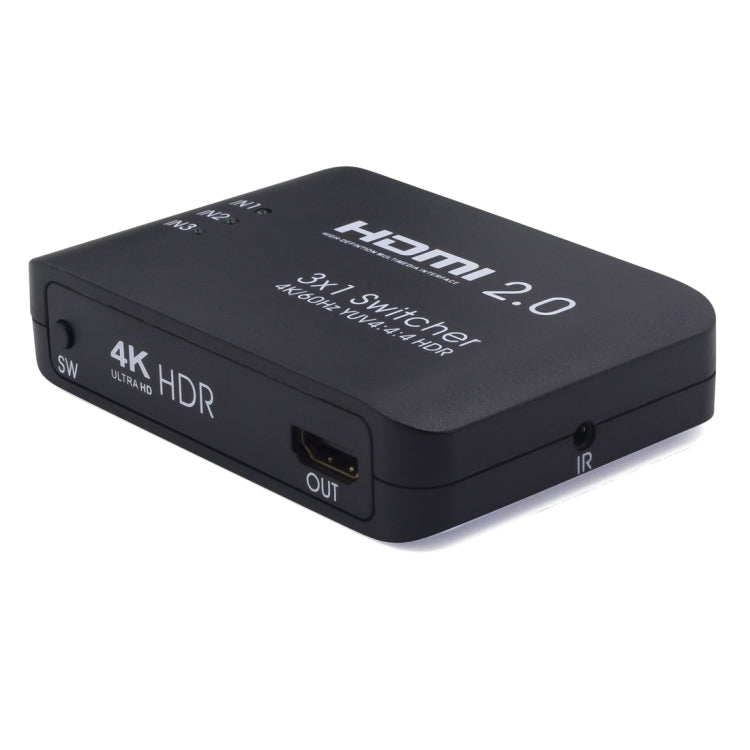 AYS-31V20 HDMI 2.0 3x1 4K Ultra HD Switch Splitter(Black) - Switch by PMC Jewellery | Online Shopping South Africa | PMC Jewellery | Buy Now Pay Later Mobicred