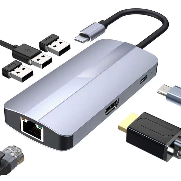 BYL-2209 6 in 1 USB-C / Type-C to USB Multifunctional Docking Station HUB Adapter - USB HUB by PMC Jewellery | Online Shopping South Africa | PMC Jewellery | Buy Now Pay Later Mobicred