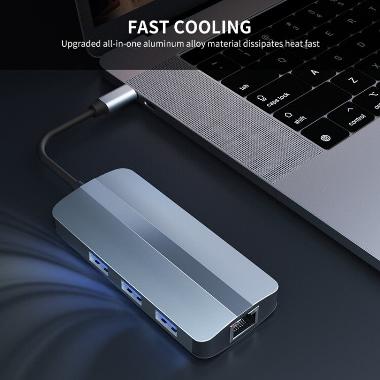 BYL-2209 6 in 1 USB-C / Type-C to USB Multifunctional Docking Station HUB Adapter - USB HUB by PMC Jewellery | Online Shopping South Africa | PMC Jewellery | Buy Now Pay Later Mobicred