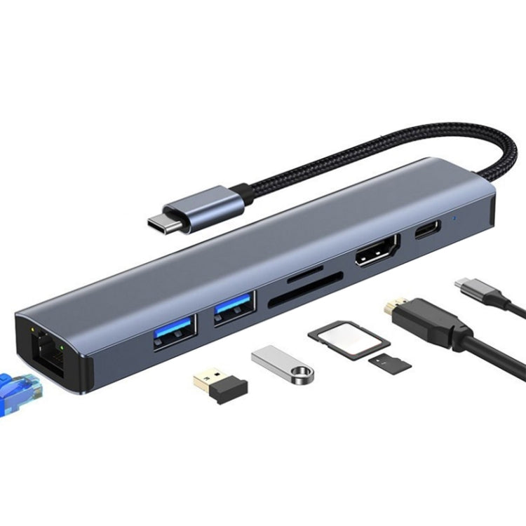 BYL-2303 7 in 1 USB-C / Type-C to USB Multifunctional Docking Station HUB Adapter - USB HUB by PMC Jewellery | Online Shopping South Africa | PMC Jewellery | Buy Now Pay Later Mobicred