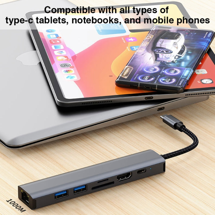 BYL-2303 7 in 1 USB-C / Type-C to USB Multifunctional Docking Station HUB Adapter - USB HUB by PMC Jewellery | Online Shopping South Africa | PMC Jewellery | Buy Now Pay Later Mobicred