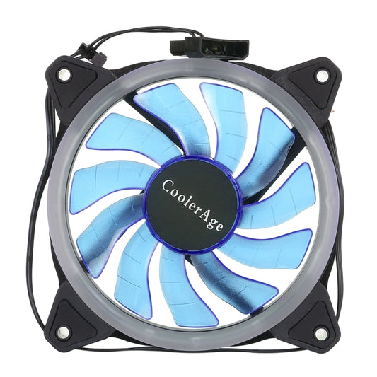 Color LED 12cm 3pin Computer Components Chassis Fan Computer Host Cooling Fan Silent Fan Cooling, with Power Connection Cable & Blue Light(Blue) - Fan Cooling by PMC Jewellery | Online Shopping South Africa | PMC Jewellery | Buy Now Pay Later Mobicred