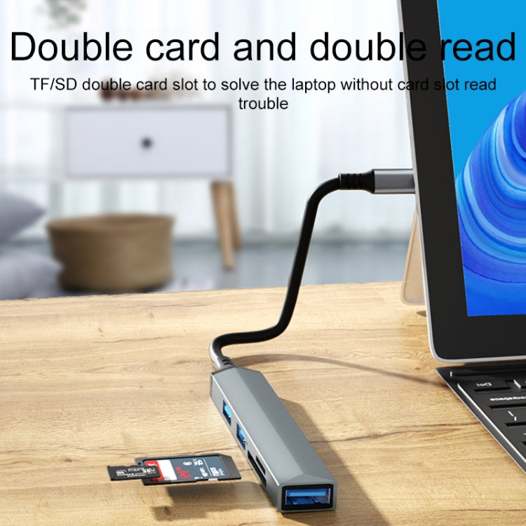 V253 5 in 1 USB-C/Type-C to USB Multifunctional Docking Station HUB Adapter - USB HUB by PMC TechLife | Online Shopping South Africa | PMC TechLife | Buy Now Pay Later Mobicred