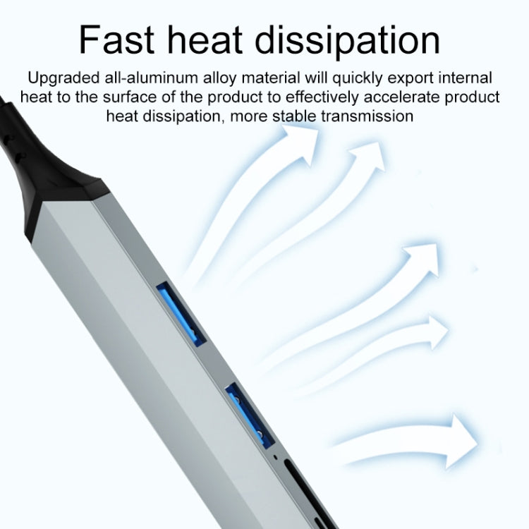 V253 5 in 1 USB-C/Type-C to USB Multifunctional Docking Station HUB Adapter - USB HUB by PMC TechLife | Online Shopping South Africa | PMC TechLife | Buy Now Pay Later Mobicred