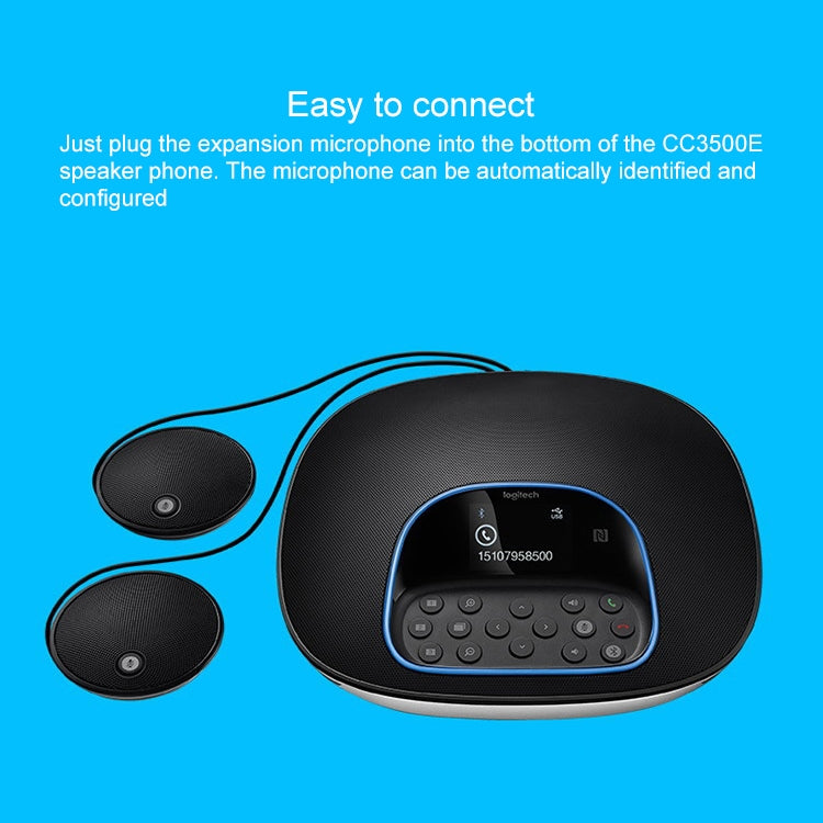 Logitech CC3500e Extended Microphone STMP100 Conference System Omnidirectional Mic(Black) - free shipping - PMc TechLife - Order now!