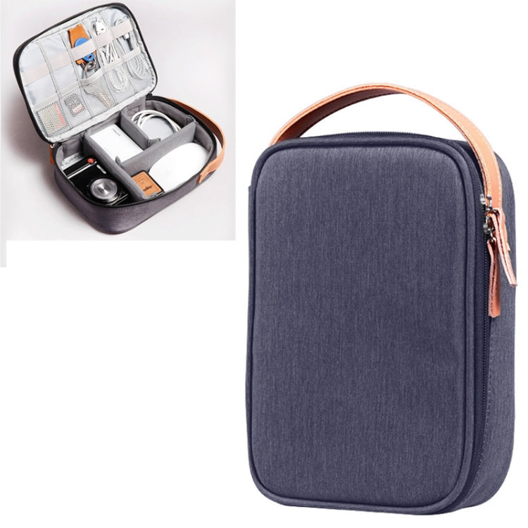 Multi-function Headphone Charger Data Cable Storage Bag, Ultra Fiber Portable Power Pack, Size: L, 16.5x6x23.5cm(Blue) - Other by PMC TechLife | Online Shopping South Africa | PMC TechLife | Buy Now Pay Later Mobicred