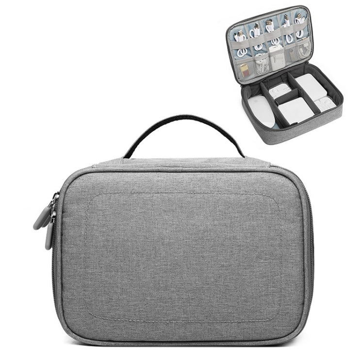 Multi-function Headphone Charger Data Cable Storage Bag, Single Layer Storage Bag, Size: 23x16x7cm(Grey) - Other by PMC TechLife | Online Shopping South Africa | PMC TechLife | Buy Now Pay Later Mobicred
