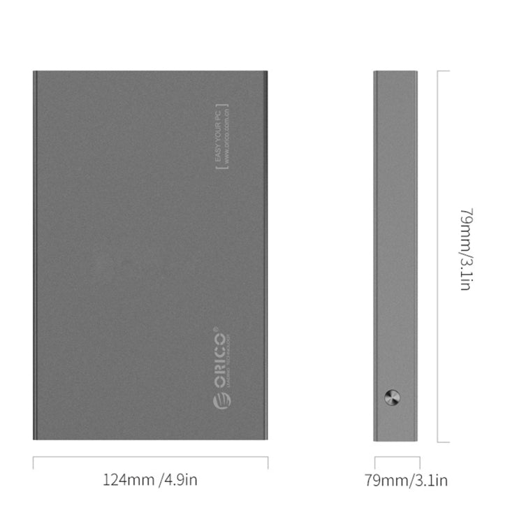 ORICO 2518S3 USB3.0 External Hard Disk Box Storage Case for 7mm & 9.5mm 2.5 inch SATA HDD / SSD (Silver) - HDD Enclosure by ORICO | Online Shopping South Africa | PMC Jewellery | Buy Now Pay Later Mobicred