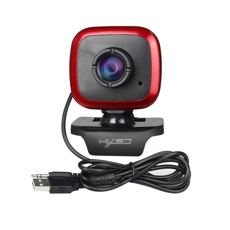 HXSJ A849 480P Adjustable 360 Degree HD Video Webcam PC Camera with Microphone(Black Red) - HD Camera by HXSJ | Online Shopping South Africa | PMC Jewellery | Buy Now Pay Later Mobicred