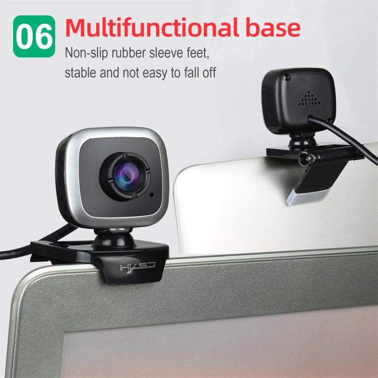 HXSJ A849 480P Adjustable 360 Degree HD Video Webcam PC Camera with Microphone(Black Red) - HD Camera by HXSJ | Online Shopping South Africa | PMC Jewellery | Buy Now Pay Later Mobicred