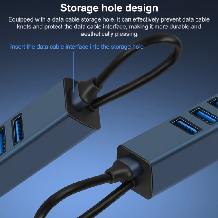 RDS 6307-3 USB-C / Type-C to USB3.0 + Dual USB2.0 + RJ45 4 in 1 HUB Adapter - USB HUB by PMC Jewellery | Online Shopping South Africa | PMC Jewellery | Buy Now Pay Later Mobicred