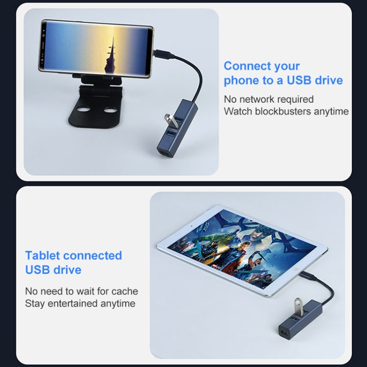 RDS 6307-3 USB-C / Type-C to USB3.0 + Dual USB2.0 + RJ45 4 in 1 HUB Adapter - USB HUB by PMC Jewellery | Online Shopping South Africa | PMC Jewellery | Buy Now Pay Later Mobicred