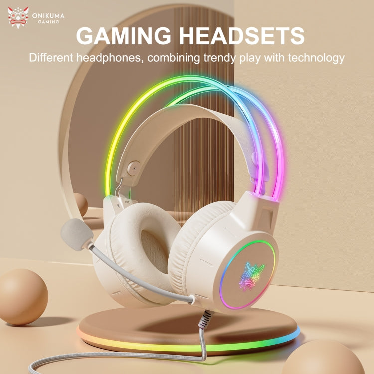 ONIKUMA X15 Pro Symphony Wired Gaming Headphone with Microphone(Beige) - Multimedia Headset by ONIKUMA | Online Shopping South Africa | PMC Jewellery | Buy Now Pay Later Mobicred