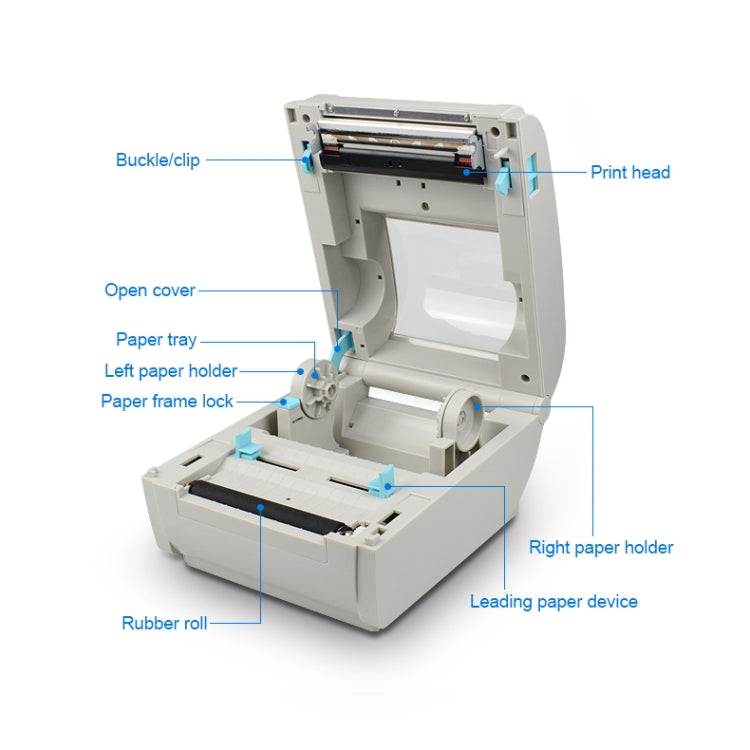 POS-9210 110mm USB +  Bluetooth POS Receipt Thermal Printer Express Delivery Barcode Label Printer, AU Plug(White) - Receipt Printers by PMC Jewellery | Online Shopping South Africa | PMC Jewellery | Buy Now Pay Later Mobicred