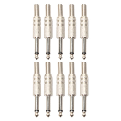 10 PCS 2 Pin 6.5mm Plug Zinc Alloy Welded Type Audio Connector 6.35 Audio Plug - Microphone Audio Cable & Connector by PMC Jewellery | Online Shopping South Africa | PMC Jewellery
