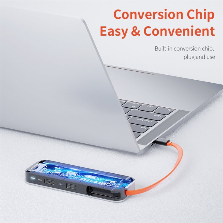 ROCK TR03 8 In 1 Type-C / USB-C to HDMI Multifunctional Extension HUB Adapter (Grey) - free shipping - PMC Jewellery - Order now!