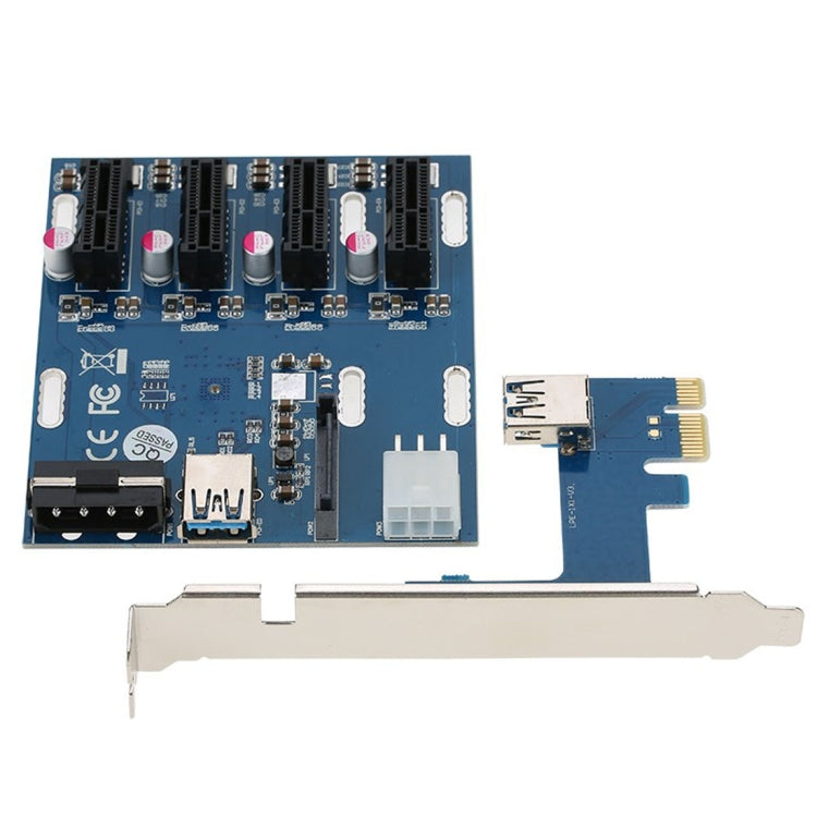 PCI-E to PCI-E Converter Card 1 to 4 1 X Express Card with 4 Ports PCI-E Slots -  by PMC Jewellery | Online Shopping South Africa | PMC Jewellery | Buy Now Pay Later Mobicred