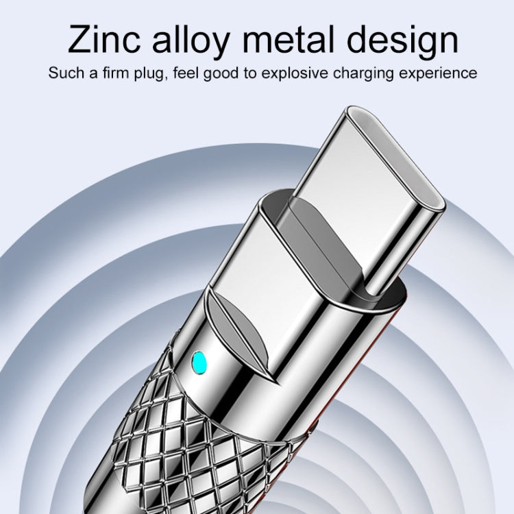 Mech Series 6A 120W USB to USB-C / Type-C Metal Plug Silicone Fast Charging Data Cable, Length: 1.2m(Blue) - USB-C & Type-C Cable by PMC TechLife | Online Shopping South Africa | PMC TechLife | Buy Now Pay Later Mobicred
