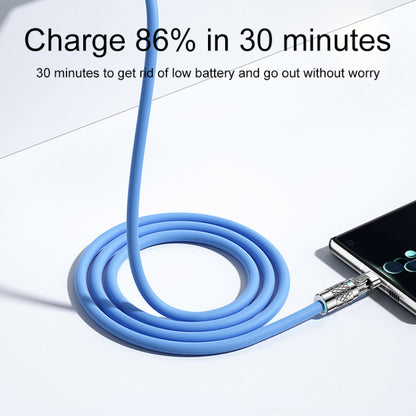 Mech Series 6A 120W USB to 8 Pin 180-degree Metal Plug Fast Charging Cable, Length: 1.2m(Blue) - Normal Style Cable by PMC Jewellery | Online Shopping South Africa | PMC Jewellery | Buy Now Pay Later Mobicred