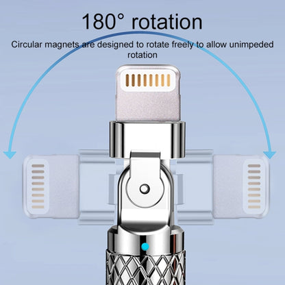 Mech Series 6A 120W USB to 8 Pin 180-degree Metal Plug Fast Charging Cable, Length: 1.8m(Blue) - Normal Style Cable by PMC Jewellery | Online Shopping South Africa | PMC Jewellery | Buy Now Pay Later Mobicred