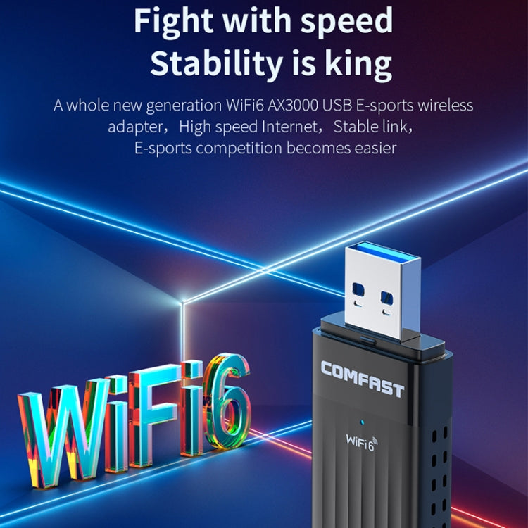 COMFAST CF-970AX 3000Mbps Dual Band Wireless Network Card WiFi6 USB Adapter - USB Network Adapter by COMFAST | Online Shopping South Africa | PMC Jewellery | Buy Now Pay Later Mobicred