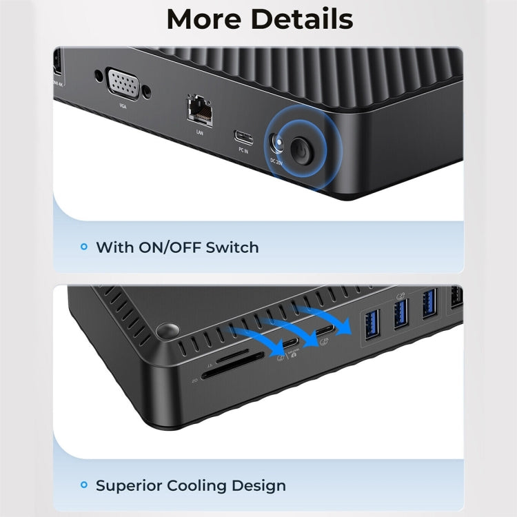ORICO DKA20-BK-BP 10Gbps 20 in 1 Type-C 3.0 HUB Docking Station (UK Plug) - free shipping - PMC Jewellery - Order now!