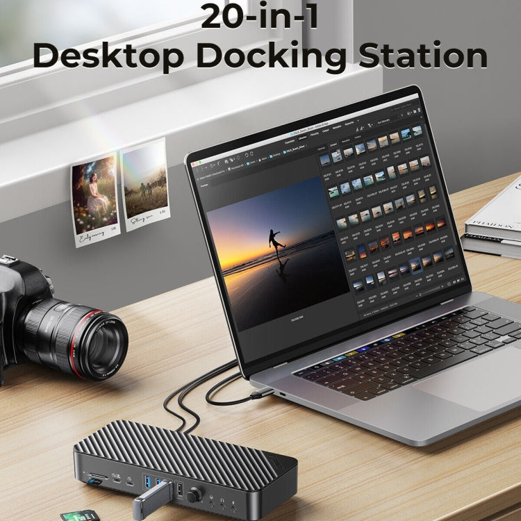 ORICO DKA20-BK-BP 10Gbps 20 in 1 Type-C 3.0 HUB Docking Station(EU Plug) - USB HUB by ORICO | Online Shopping South Africa | PMC Jewellery | Buy Now Pay Later Mobicred