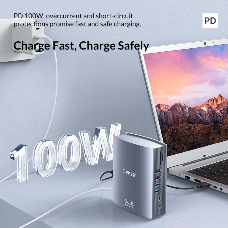 ORICO CDH-15N-GY-BP 15 in 1 Type-C HUB Docking Station - free shipping - PMc TechLife - Order now!