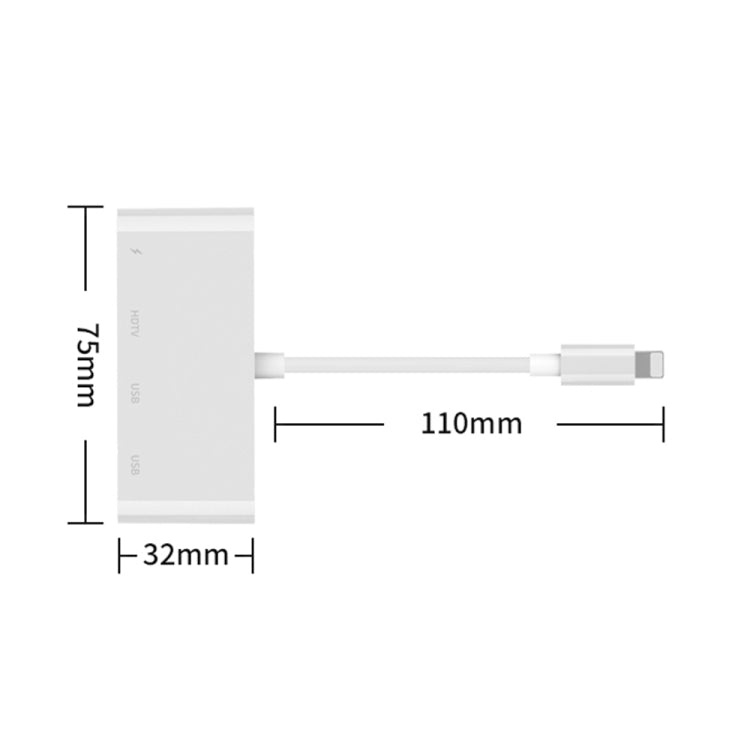 75216 4 in 1 8 Pin to HDMI + 8 Pin Charging + 2 USB Ports HD Video Converter - Converter & Adapter by PMC Jewellery | Online Shopping South Africa | PMC Jewellery | Buy Now Pay Later Mobicred