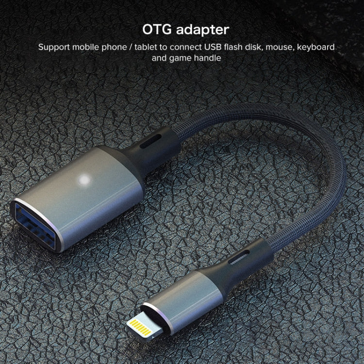 8 Pin to USB OTG Adapter Cable, Suitable for Systems Above IOS 13 (Black) - Converter & Adapter by PMC Jewellery | Online Shopping South Africa | PMC Jewellery | Buy Now Pay Later Mobicred