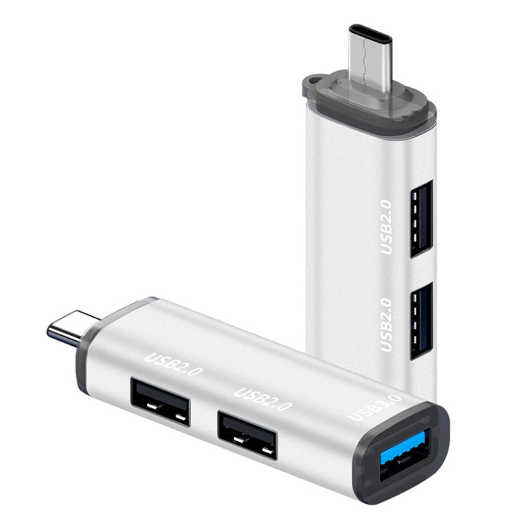 ADS-302C 3 In 1 Multi-function Type-C / USB-C HUB Docking Station (Silver) - USB HUB by PMC TechLife | Online Shopping South Africa | PMC TechLife | Buy Now Pay Later Mobicred