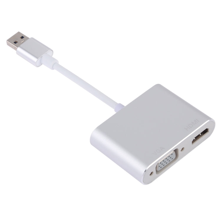 2 in 1 USB 3.0 to HDMI + VGA Adapter(Silver) - Cable & Adapters by PMC TechLife | Online Shopping South Africa | PMC TechLife | Buy Now Pay Later Mobicred