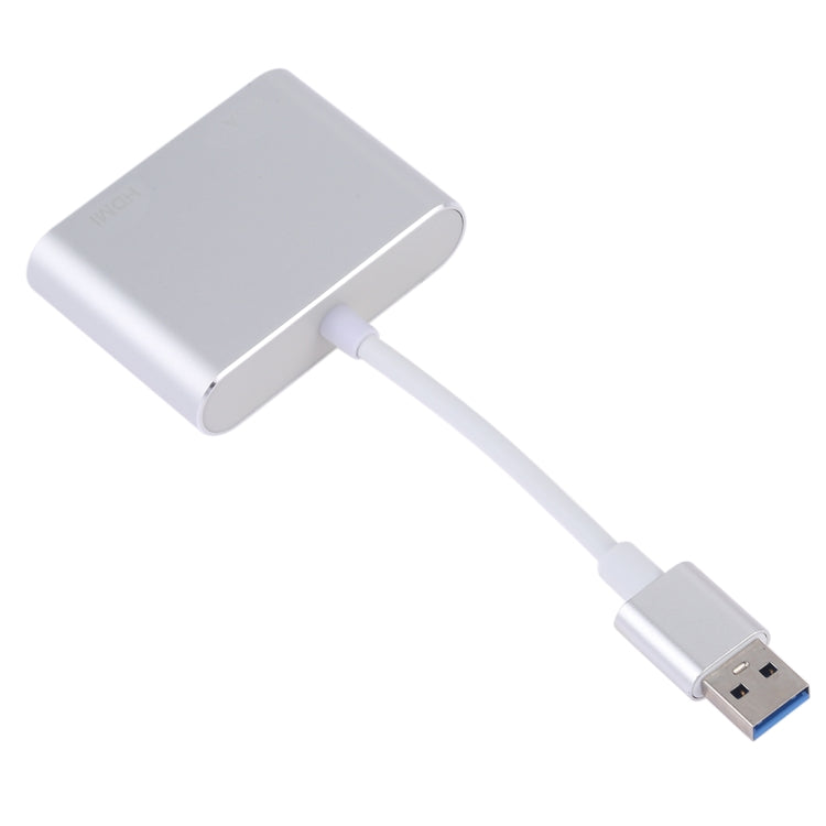 2 in 1 USB 3.0 to HDMI + VGA Adapter(Silver) - Cable & Adapters by PMC TechLife | Online Shopping South Africa | PMC TechLife | Buy Now Pay Later Mobicred