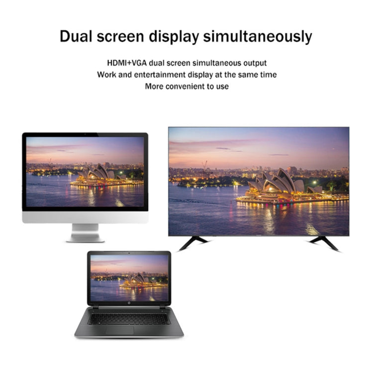 2 in 1 USB 3.0 to HDMI + VGA Adapter(Silver) - Cable & Adapters by PMC TechLife | Online Shopping South Africa | PMC TechLife | Buy Now Pay Later Mobicred