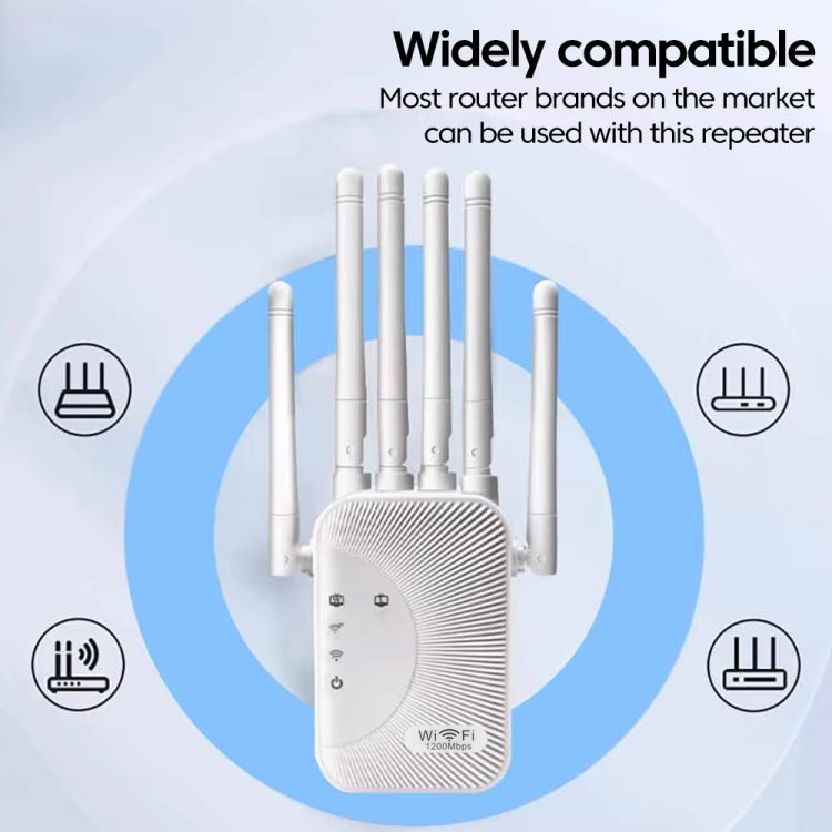 SM-011 Six-antenna 1200M Repeater WiFi Wireless Router (EU Plug) - Wireless Routers by PMC TechLife | Online Shopping South Africa | PMC TechLife | Buy Now Pay Later Mobicred