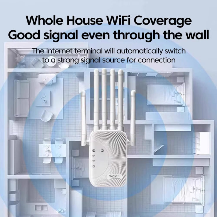 SM-011 Six-antenna 1200M Repeater WiFi Wireless Router (EU Plug) - Wireless Routers by PMC TechLife | Online Shopping South Africa | PMC TechLife | Buy Now Pay Later Mobicred