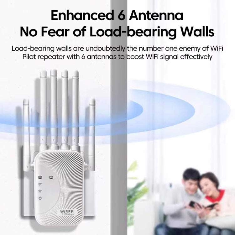 SM-011 Six-antenna 1200M Repeater WiFi Wireless Router (EU Plug) - Wireless Routers by PMC TechLife | Online Shopping South Africa | PMC TechLife | Buy Now Pay Later Mobicred