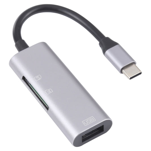 NK-3040 3 in 1 USB-C / Type-C Male to USB Female + SD / TF Card Slots Adapter SD / TF Card Reader - Card Reader by PMC Jewellery | Online Shopping South Africa | PMC Jewellery | Buy Now Pay Later Mobicred