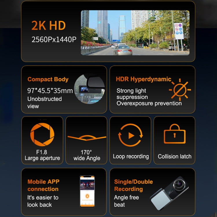 U06 2K Ultra HD Night Vision WiFi Car Driving Recorder Support Mobile APP - Car DVRs by PMC TechLife | Online Shopping South Africa | PMC TechLife | Buy Now Pay Later Mobicred