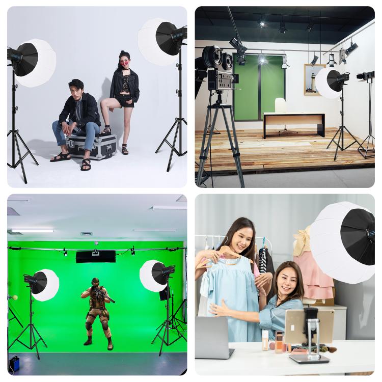 PULUZ 220V 120W Studio Video Light + 2.8m Light Holder + 65cm Foldable Lantern Softbox Photography Kit(UK Plug) - free shipping - PMC TechLife - Order now!