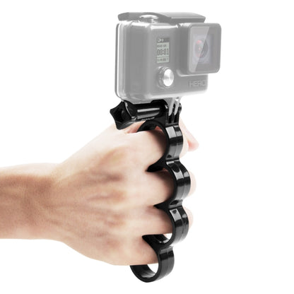 PULUZ Handheld Plastic Knuckles Fingers Grip Ring Monopod Tripod Mount with Thumb Screw for GoPro Hero12 Black / Hero11 /10 /9 /8 /7 /6 /5, Insta360 Ace / Ace Pro, DJI Osmo Action 4 and Other Action Cameras(Black) - Stabilizer Grip by PULUZ | Online Shopping South Africa | PMC Jewellery | Buy Now Pay Later Mobicred