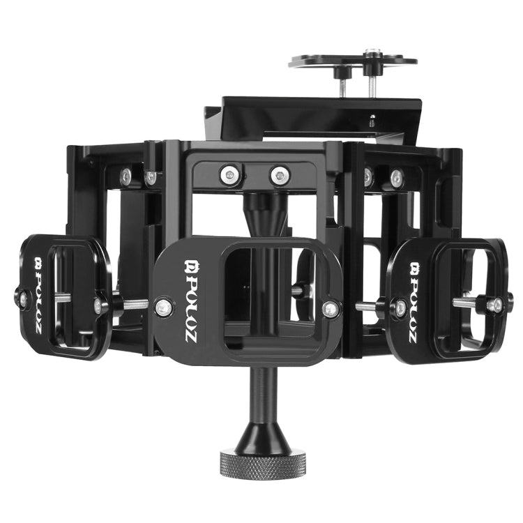 PULUZ  8 in 1 All View Panorama Frame CNC Aluminum Alloy Protective Cage with Screw for GoPro HERO7 /6 /5(Black) - Metal Cases by PULUZ | Online Shopping South Africa | PMC Jewellery | Buy Now Pay Later Mobicred