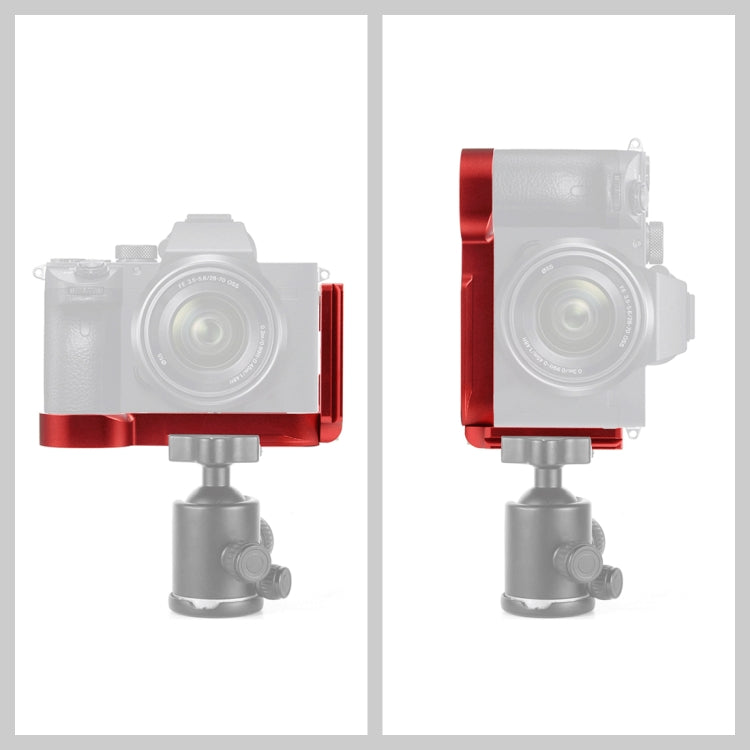 PULUZ 1/4 inch Vertical Shoot Quick Release L Plate Bracket Base Holder for Sony A7R / A7 / A7S(Red) - L-Bracket by PULUZ | Online Shopping South Africa | PMC TechLife | Buy Now Pay Later Mobicred