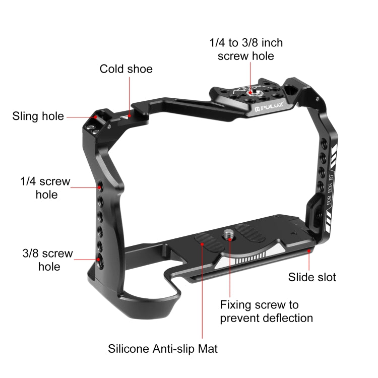 For Canon EOS R7 PULUZ Metal Camera Cage Stabilizer Rig(Black) - Camera Cage by PULUZ | Online Shopping South Africa | PMC Jewellery | Buy Now Pay Later Mobicred