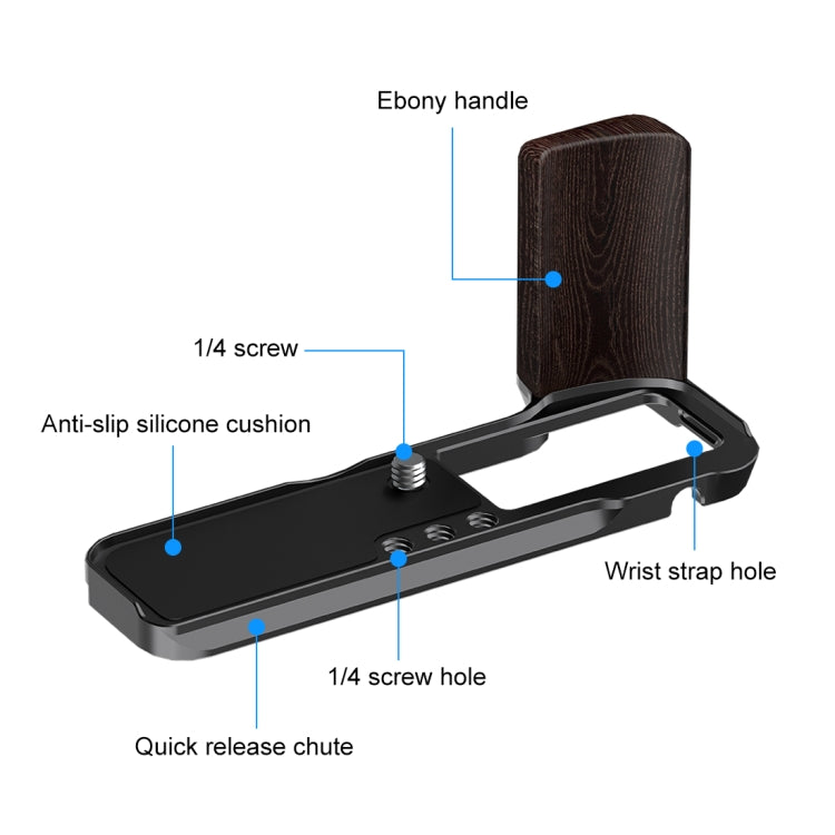 For Fujifilm X100VI PULUZ 1/4 inch Vertical Shoot Quick Release L Plate Bracket Base Holder (Black) - free shipping - PMC TechLife - Order now!