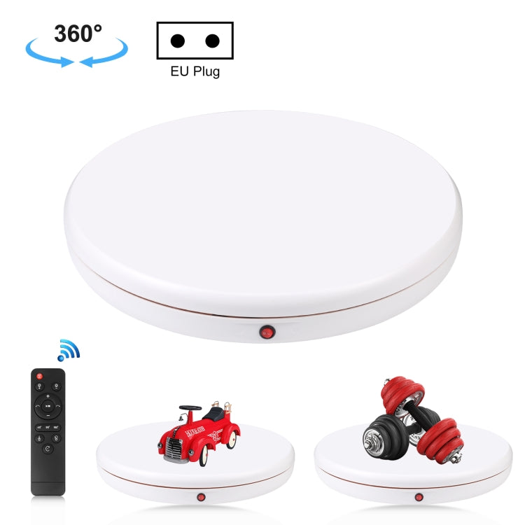 PULUZ 45cm Remote Control Adjusting Speed Rotating Turntable Display Stand, White, Load 100kg(EU Plug) - free shipping - PMC TechLife - Order now!