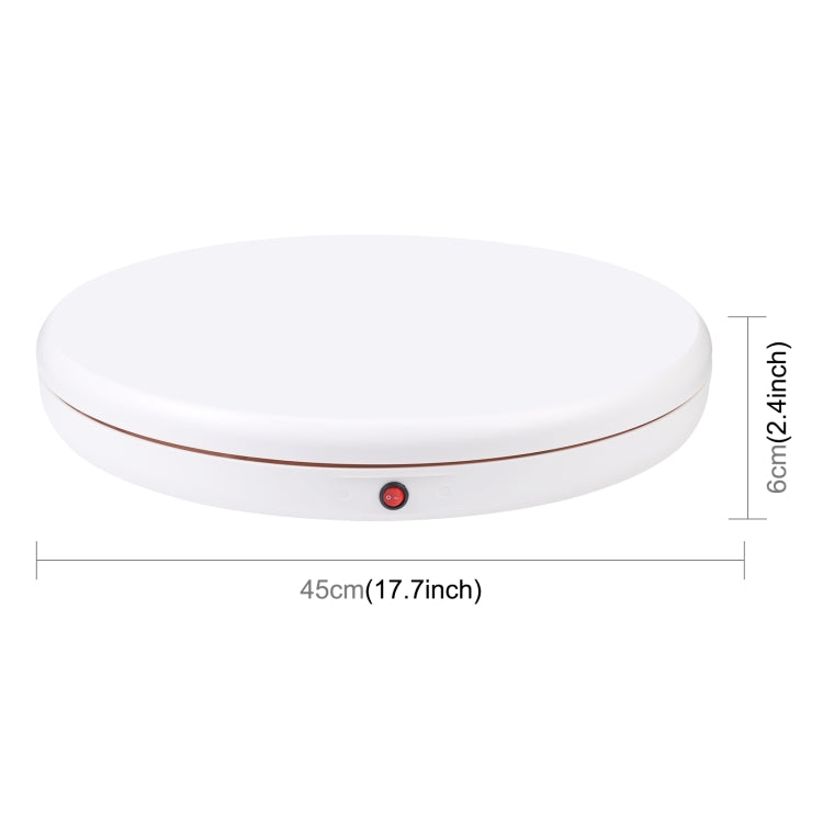 PULUZ 45cm Remote Control Adjusting Speed Rotating Turntable Display Stand, White, Load 100kg(EU Plug) - free shipping - PMC TechLife - Order now!